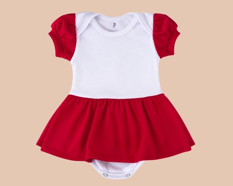 Body de Saia com Ombro Transpassado e Manga Princesa