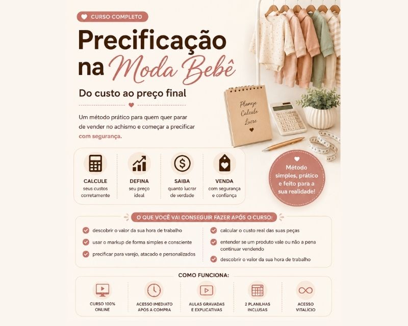 Curso Completo Precificação na Moda Bebê