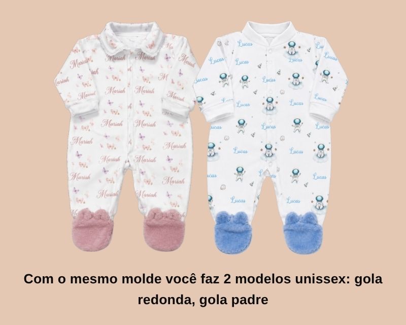 Macacão de Botão com Pé Pantufa