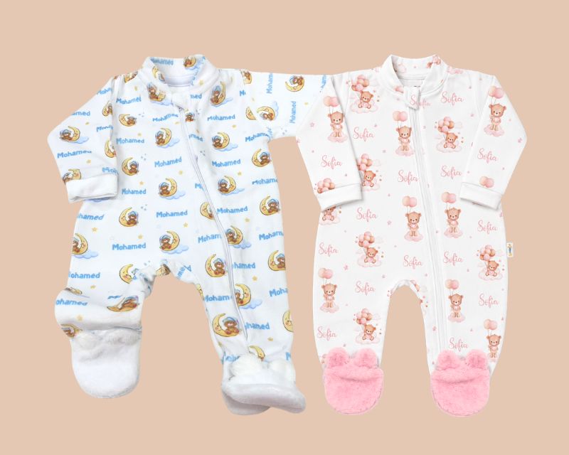 Macacão de Zíper com Pé Pantufa